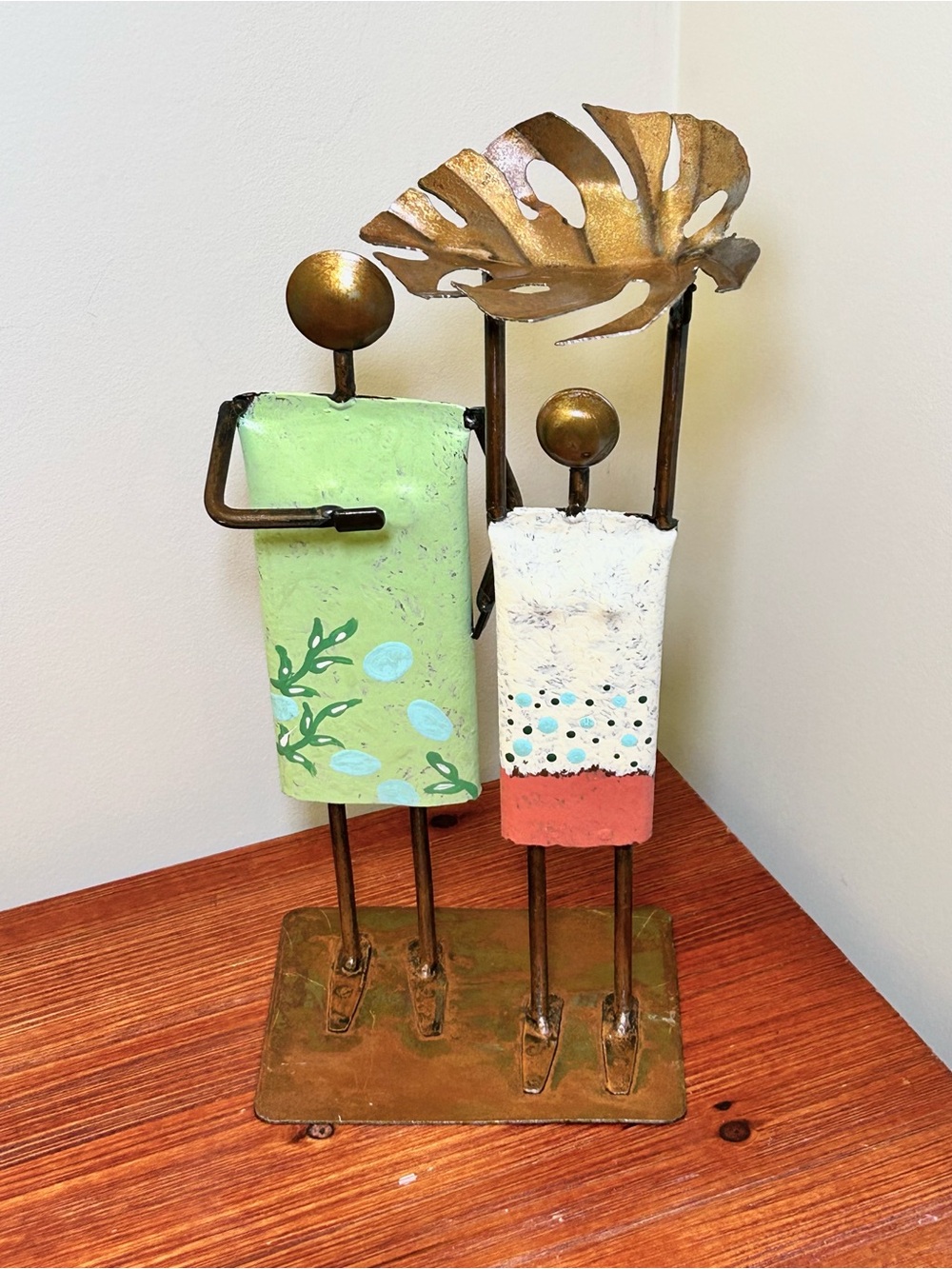 Handcrafted Óxidos Decor Metal Sculpture Figural Folk Art MCM Brutalist Style